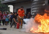 Basic fire extinguishing training